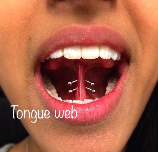 Tongue outlet frenulum piercing